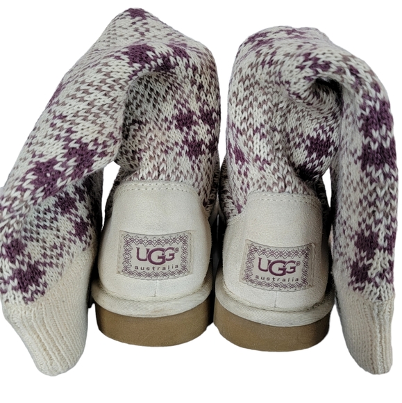 UGG Shoes - Ugg Australia 1877 Jester Burgundy Plaid Sweater Boot Size 7